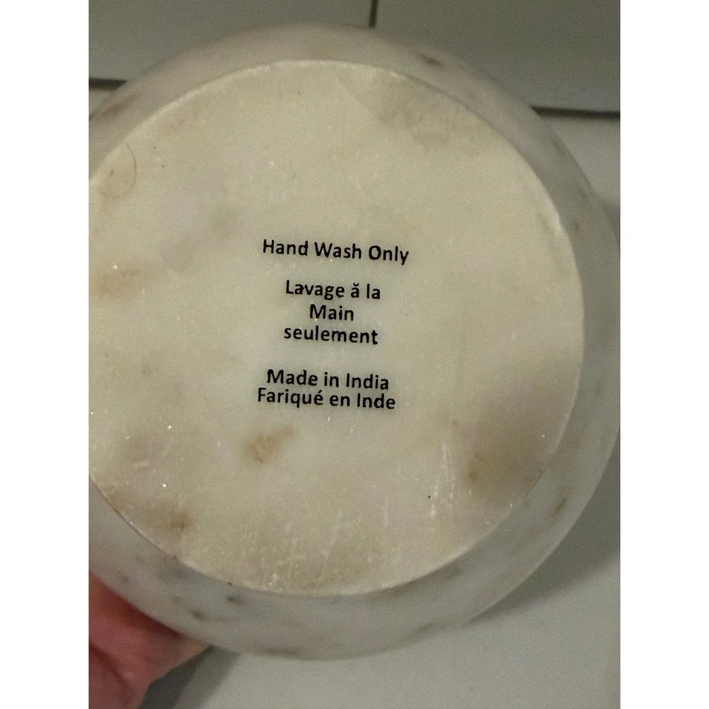 White Marble Mortar Bowl Footed Stone  Decor Made‎ in India 5 Inch
